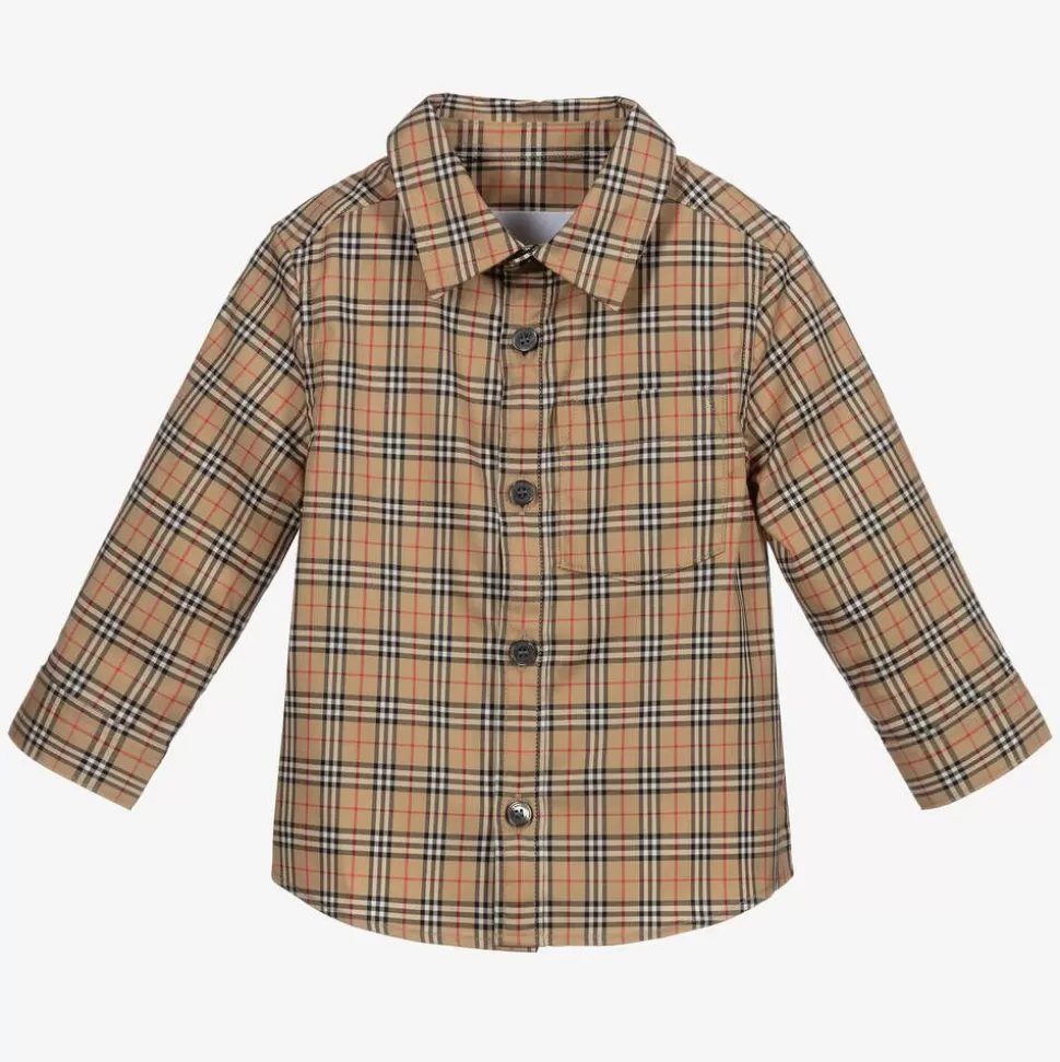 Burberry Baby Boys Beige Vintage Check Shirt^ Tops