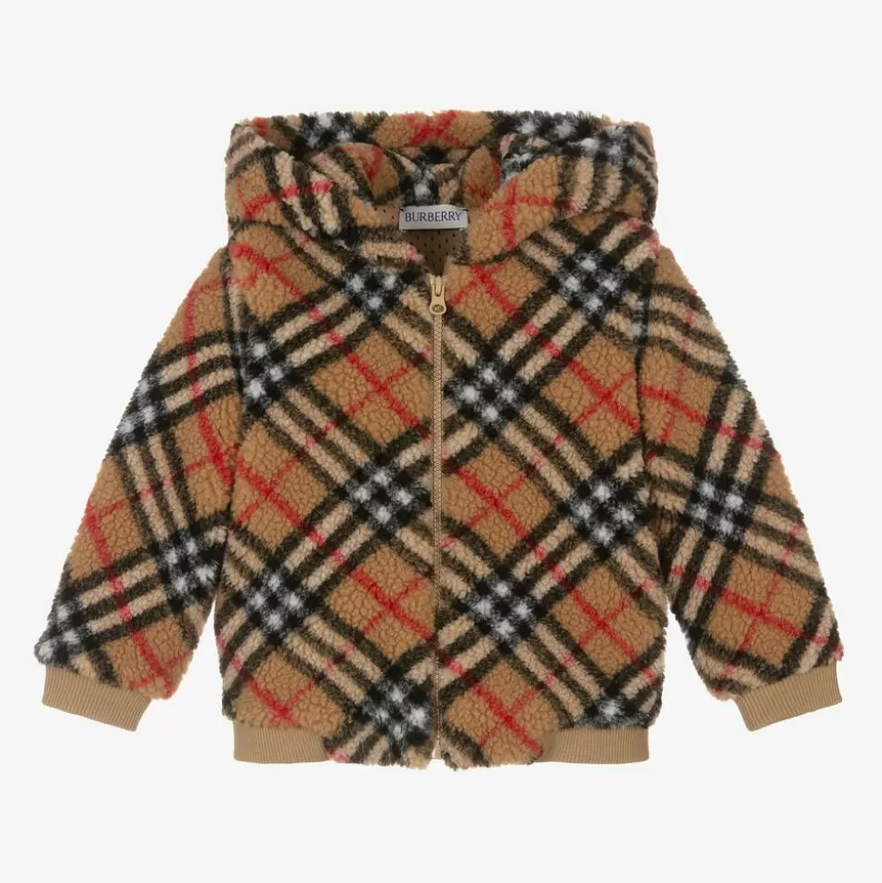 Burberry Baby Boys Beige Vintage Check Zip-Up Hoodie^ Tops