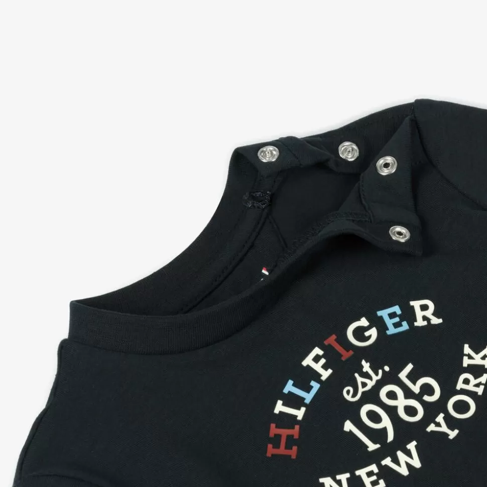 Tommy Hilfiger Baby Boys Blue Cotton Monotype Logo Top^BOY Tops