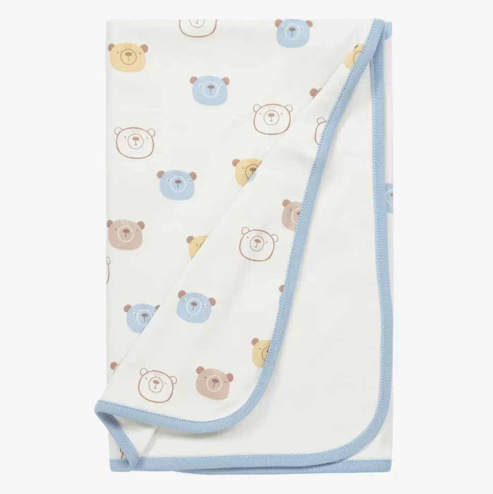 Kissy Love Baby Boys Ivory Cotton Bear Talk Blanket (73cm)^ Gifts