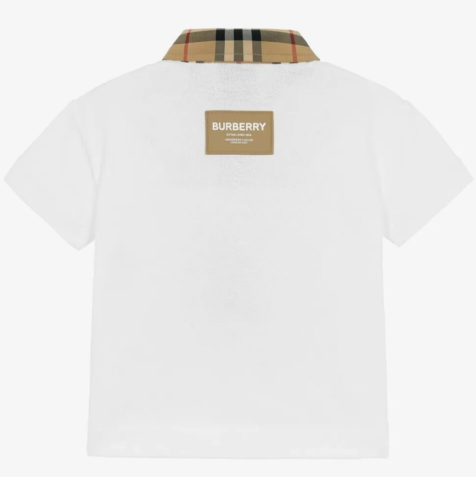 Burberry Baby Boys White Vintage Check Polo Shirt^ Tops