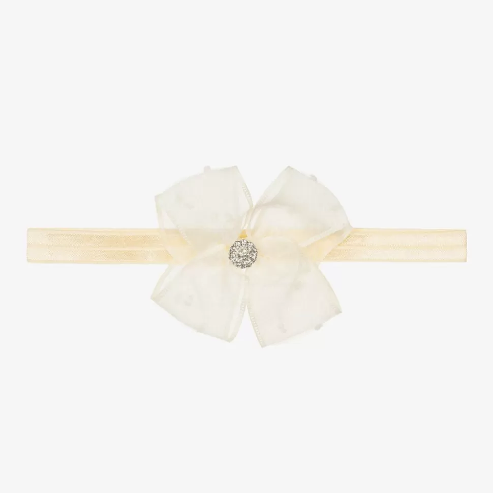 Cute Cute Baby Girls Ivory Bow Headband^ Hair Accessories