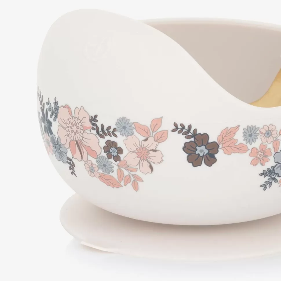 Elodie Baby Girls Ivory Floral Feeding Bowl & Spoon Set^ Lunch Accessories
