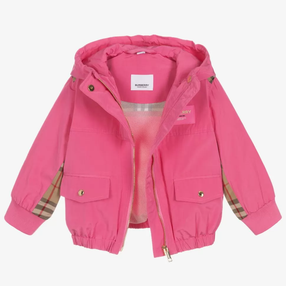 Burberry Baby Girls Pink Vintage Check Hooded Jacket^ Coats & Jackets
