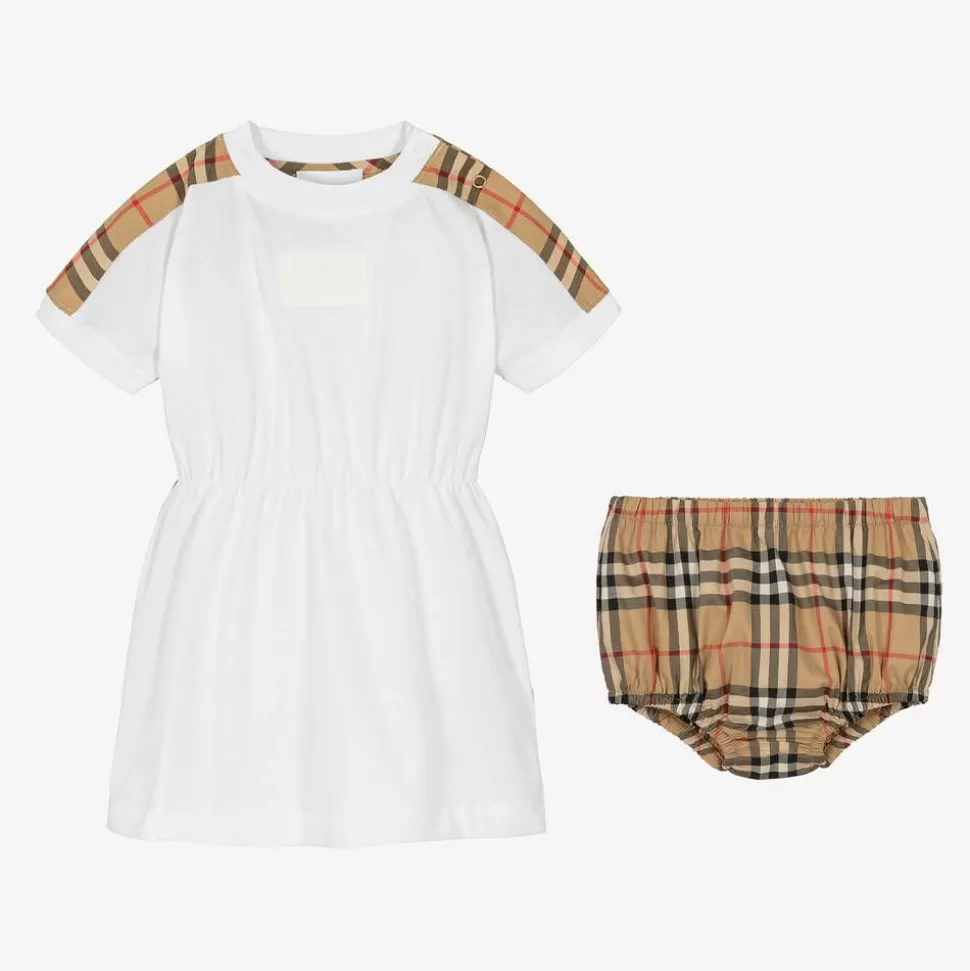 Burberry Baby Girls White Vintage Check Dress^ Dresses