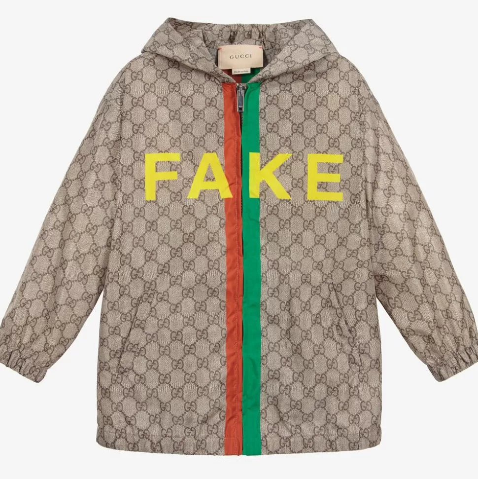 Gucci Beige Fake/Not GG Nylon Jacket^BOY Coats & Jackets | Coats & Jackets