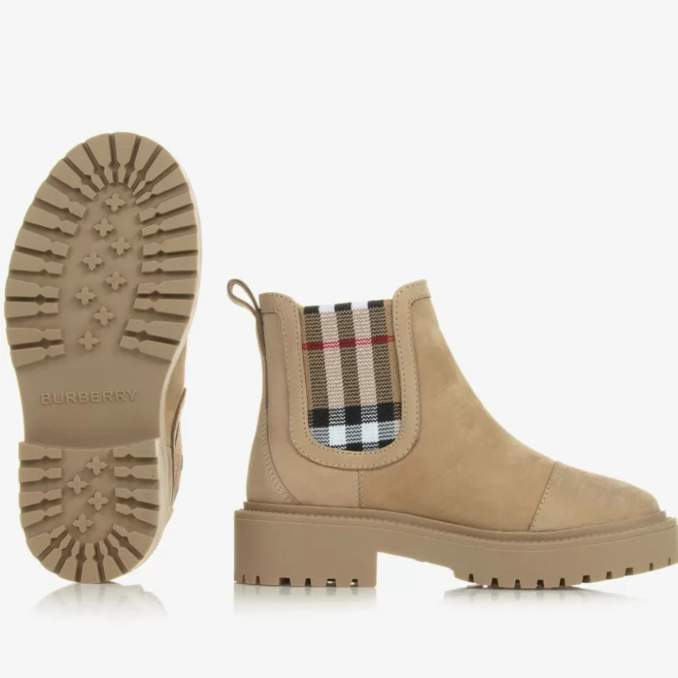 Burberry Beige Vintage Check Chelsea Boots^BOY Boots