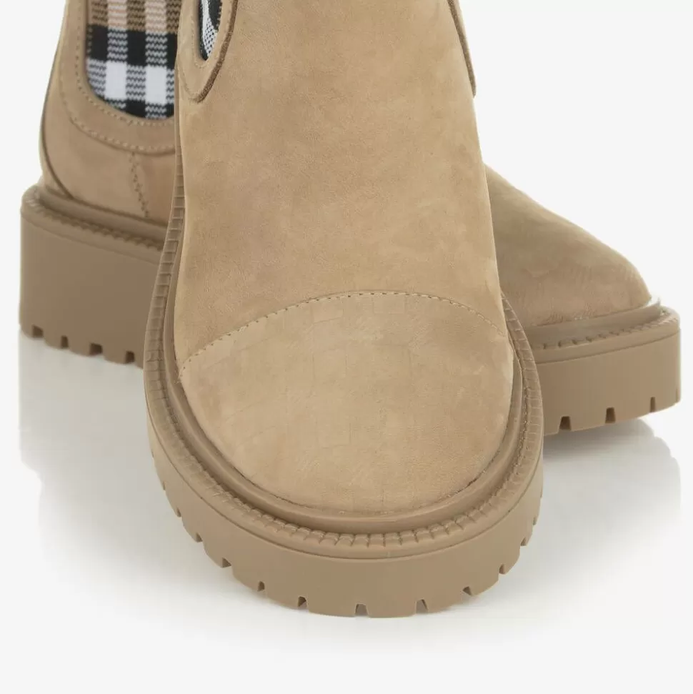 Burberry Beige Vintage Check Chelsea Boots^BOY Boots