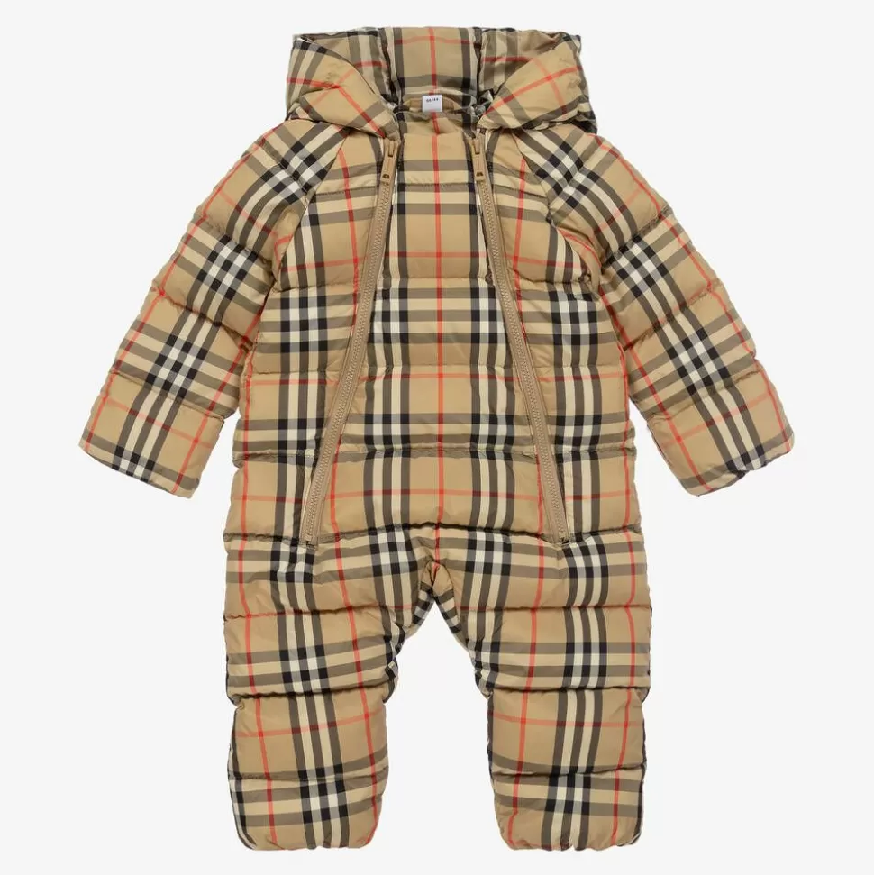 Burberry Beige Vintage Check Down Baby Snowsuit^BOY Snowwear | Snowwear
