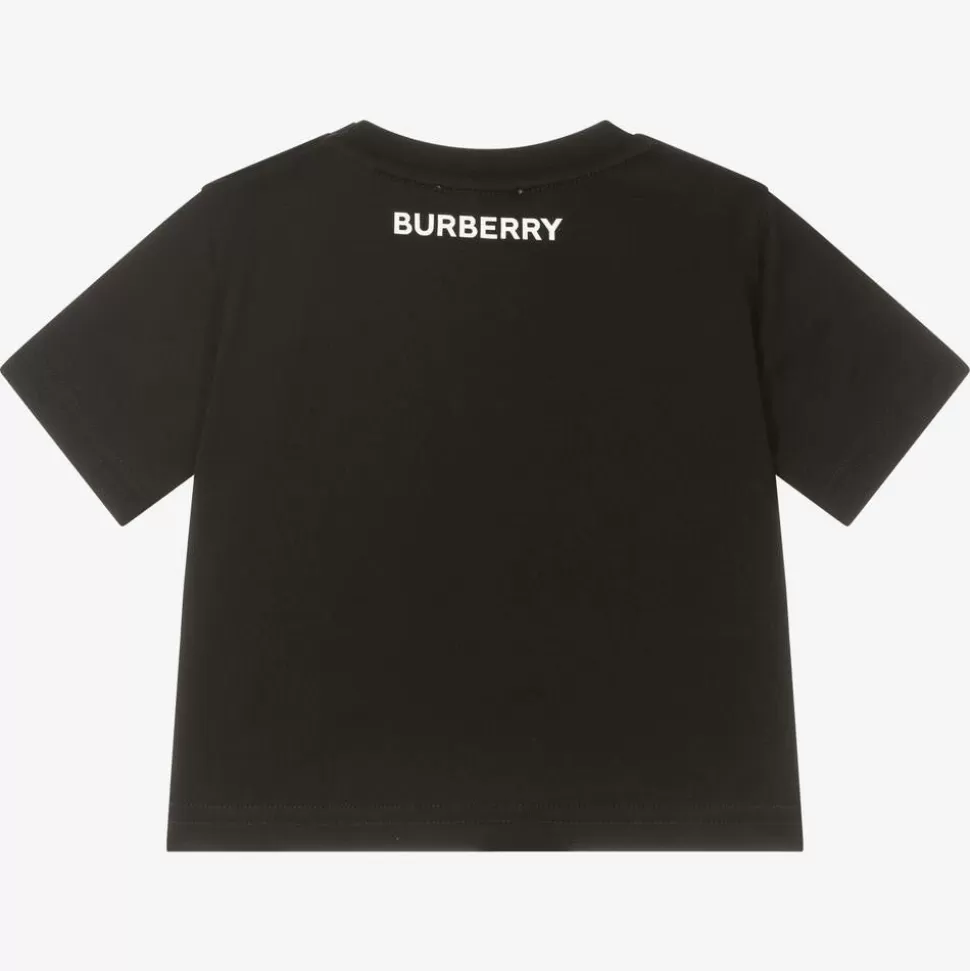 Burberry Black Cotton Vintage Check Baby T-Shirt^ Tops | Tops