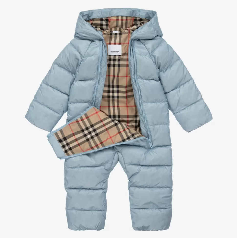 Burberry Blue & Vintage Check Baby Snowsuit^BOY Snowwear | Snowwear