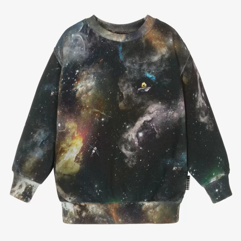 Molo Blue Galaxy Print Organic Cotton Sweatshirt^BOY Tops | Tops