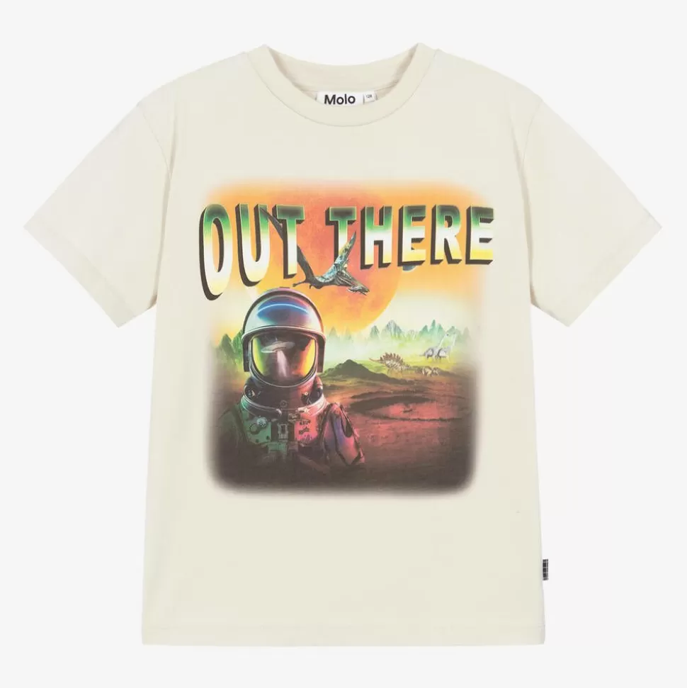 Molo Boys Beige Cotton Out There T-Shirt^BOY Tops