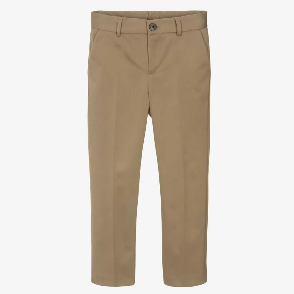 Versace Boys Beige Gabardine Trousers^BOY Trousers