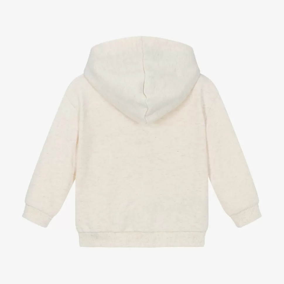 boys_beige_marl_zipup_hooded_top_3.webp Mayoral Boys Beige Marl Zip-Up Hooded Top^BOY Tops