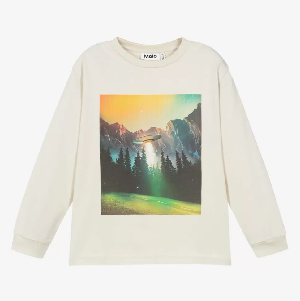 Molo Boys Beige Organic Cotton UFO Top^BOY Tops