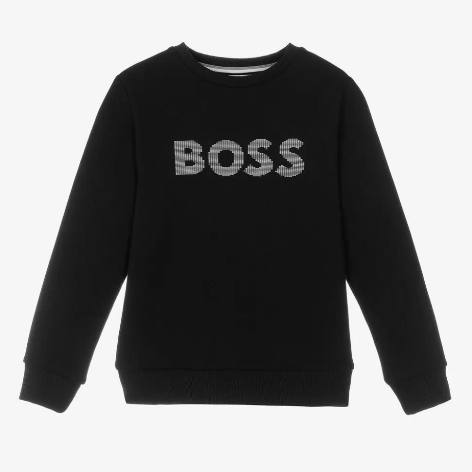BOSS Boys Black Cotton Sweatshirt^BOY Tops