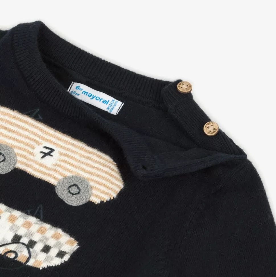 boys_blue_cotton__wool_knit_sweater_2-1.webp Mayoral Boys Blue Cotton & Wool Knit Sweater^BOY Tops