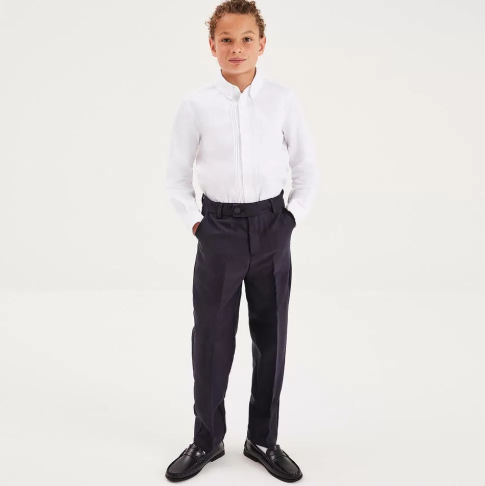 Childrensalon Occasions Boys Blue Cotton Chino Trousers^BOY Trousers