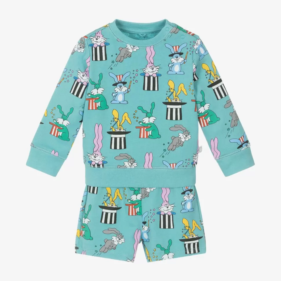Stella McCartney Kids Boys Blue Cotton Magic Bunnies Shorts Set^BOY Outfit Sets
