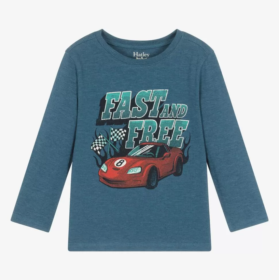 Hatley Boys Blue Cotton Racing Car Top^BOY Tops