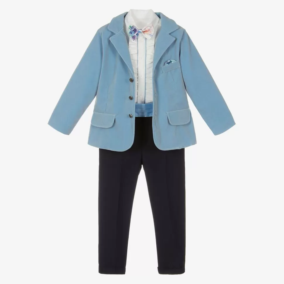 Andreeatex Boys Blue Velour Suit^BOY Suits | Suits