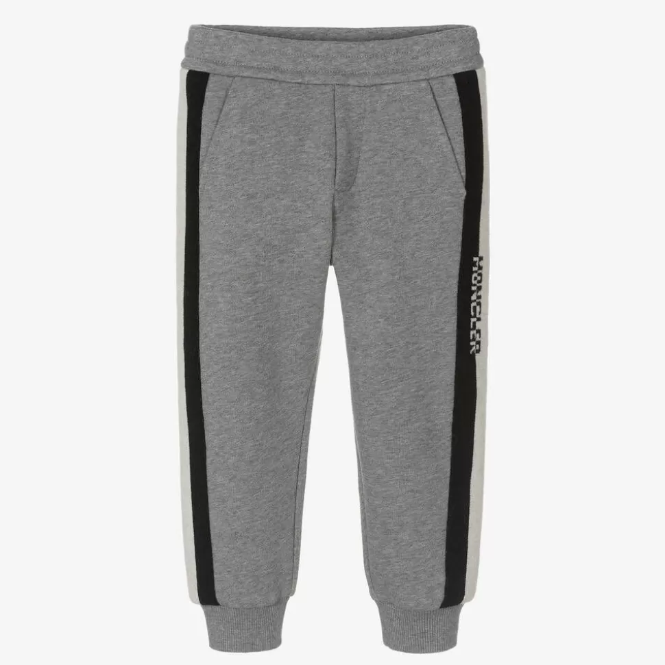 Moncler Enfant Boys Grey Logo Tape Cotton Joggers^BOY Trousers