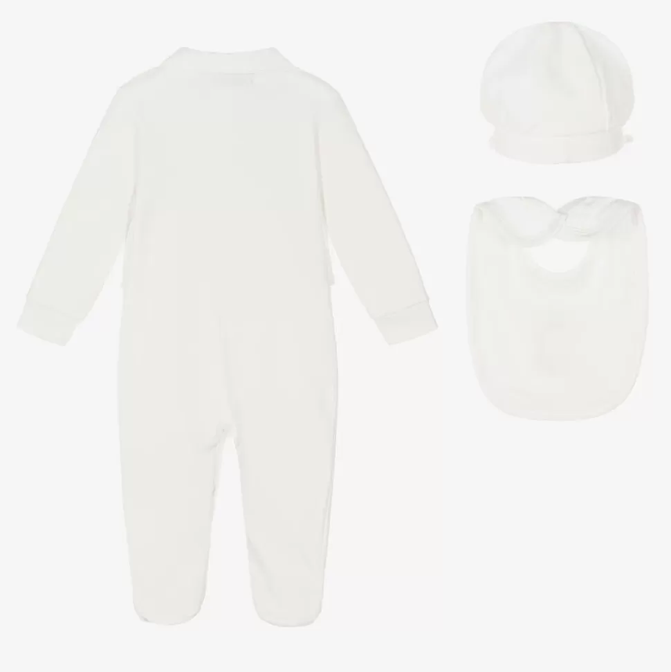Beau KiD Boys Ivory Cotton Crest Babysuit Set^ Gifts | Babysuits
