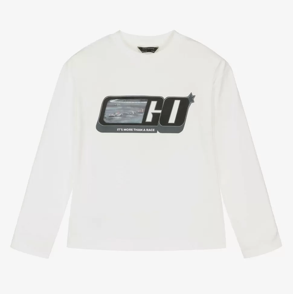 Mayoral Nukutavake Boys Ivory Cotton Lenticular Top^BOY Tops