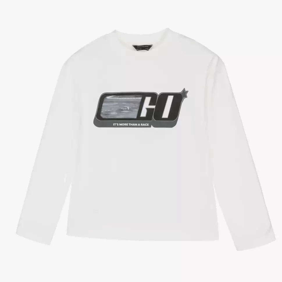 Mayoral Nukutavake Boys Ivory Cotton Lenticular Top^BOY Tops