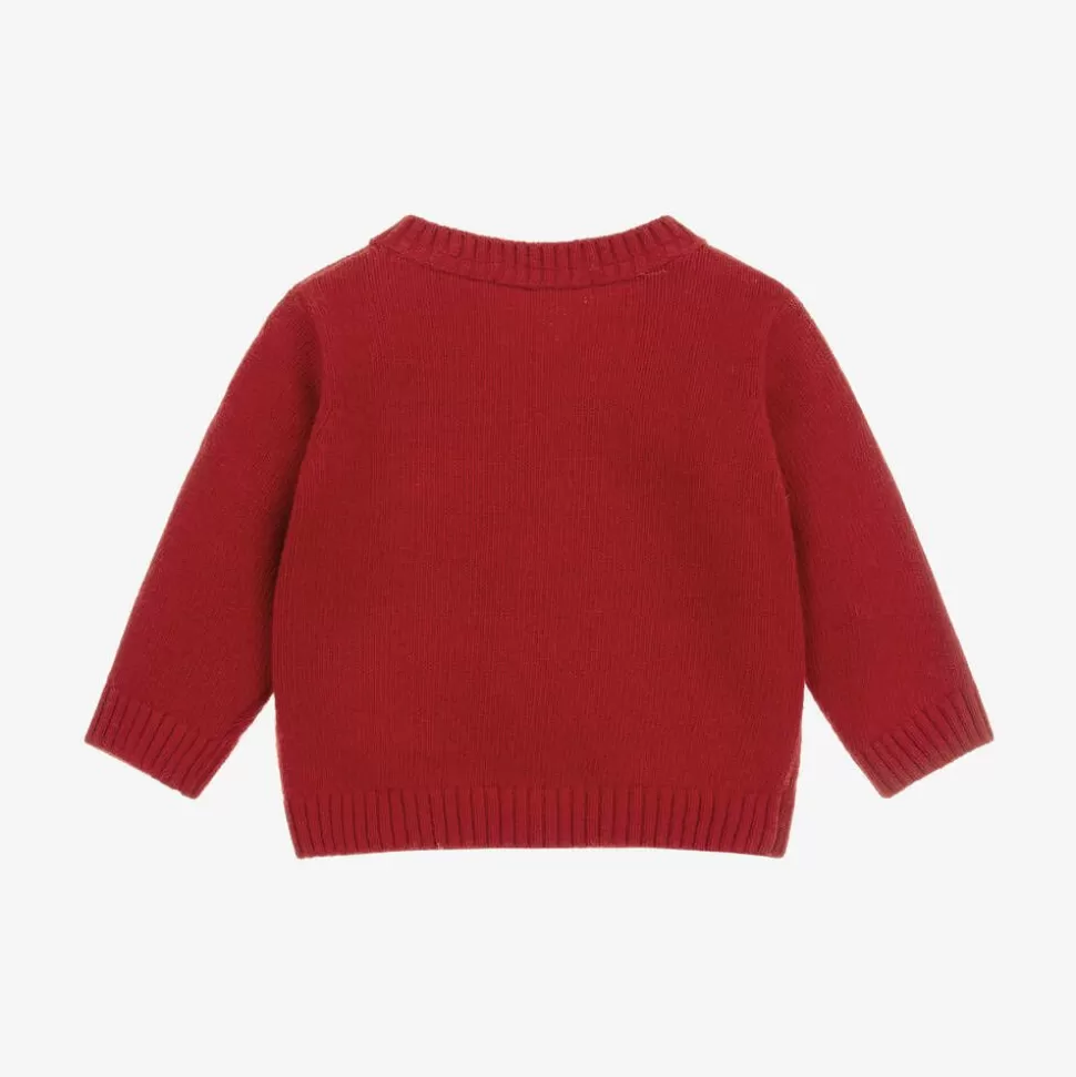Dr. Kid Boys Red Cotton & Wool Cardigan^BOY Tops