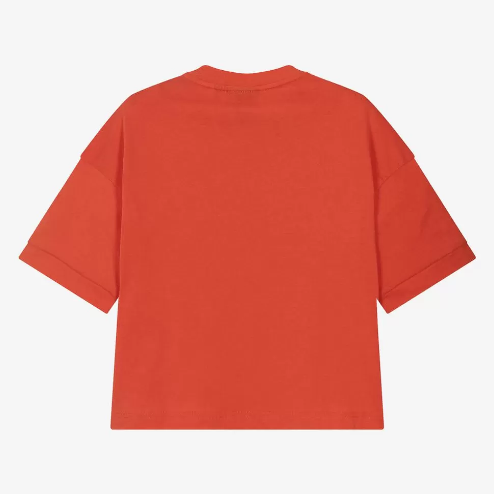 EA7 Emporio Armani Boys Red Cotton EA7 Logo T-Shirt^BOY Tops