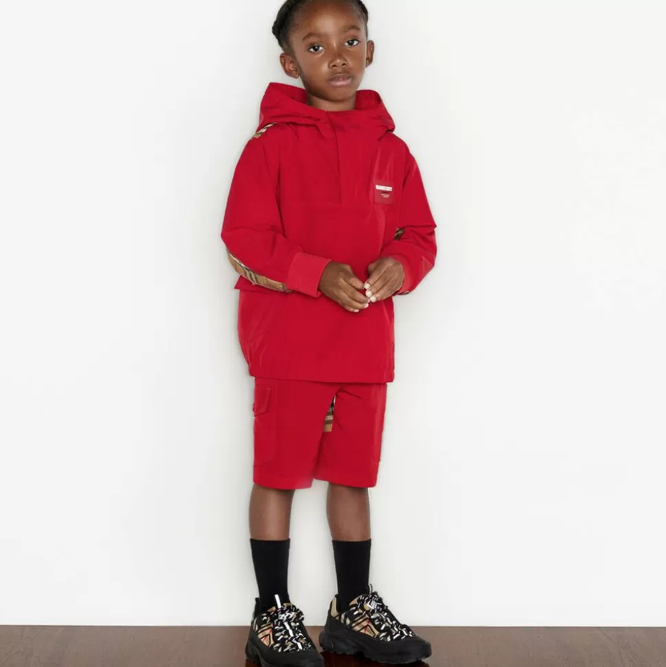 Burberry Boys Red Quarter-Zip Vintage Check Jacket^BOY Coats & Jackets