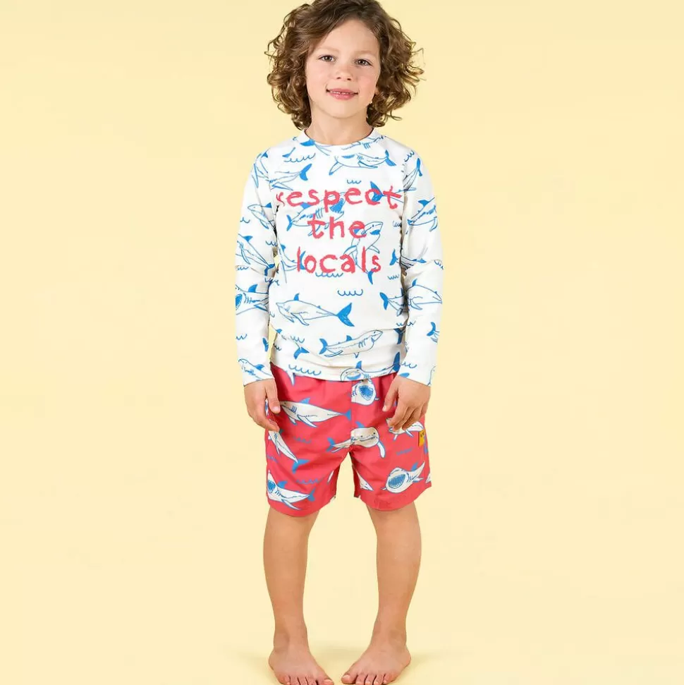 Rock Your Baby Boys Red Sharks Swim Shorts^BOY Swimwear