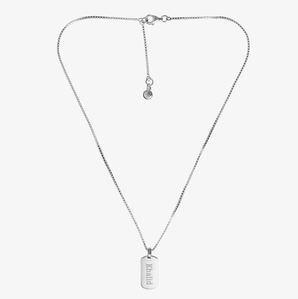 Little Star Boys Silver Personalised Tag Necklace (38cm)^BOY Jewellery