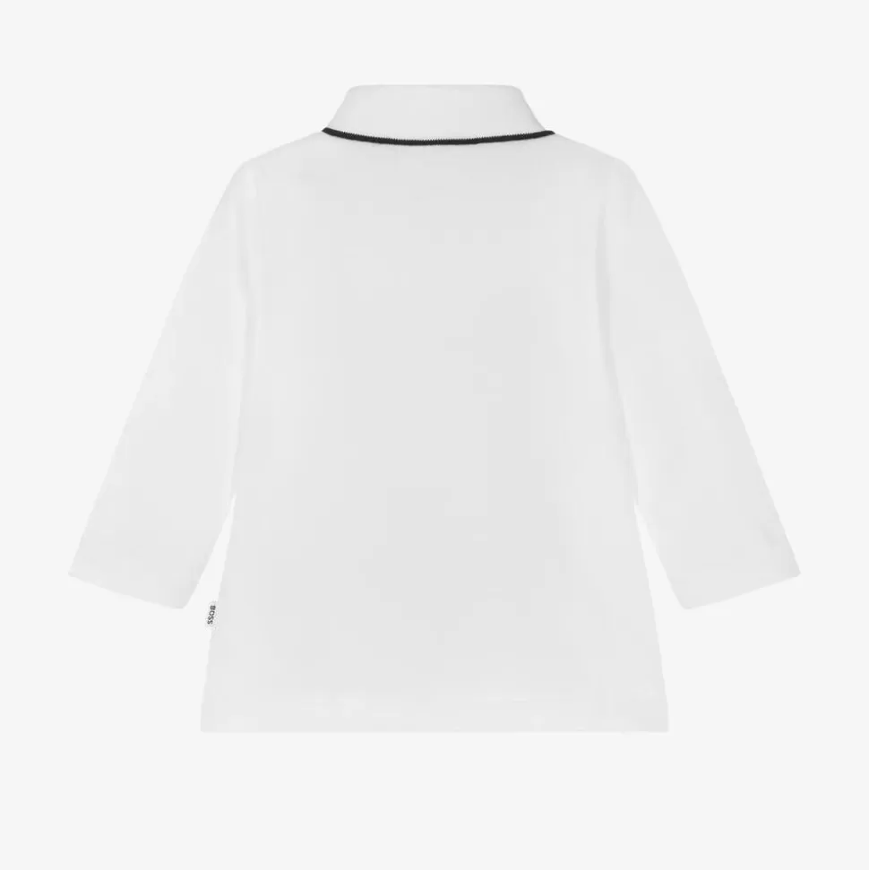 BOSS Boys White Cotton Polo Shirt^BOY Tops