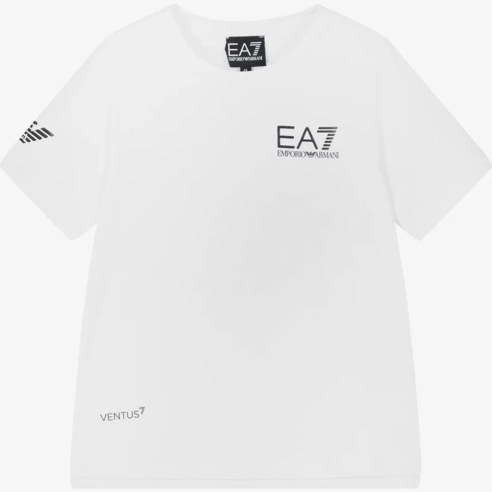 EA7 Emporio Armani Boys White Ventus7 Sports T-Shirt^BOY Activewear
