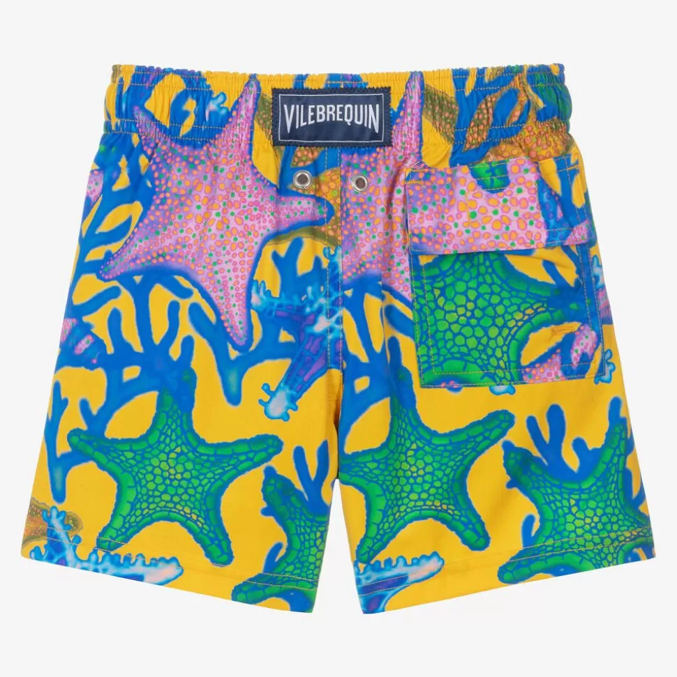 Vilebrequin Boys Yellow Glowed Stars Swim Shorts^BOY Swimwear