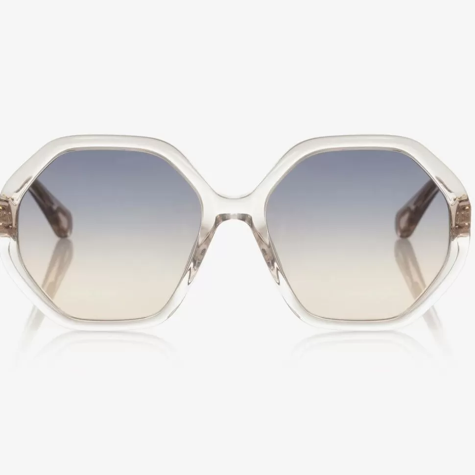 Chloé Girls Beige Hexagonal Sunglasses^ Clothing Accessories
