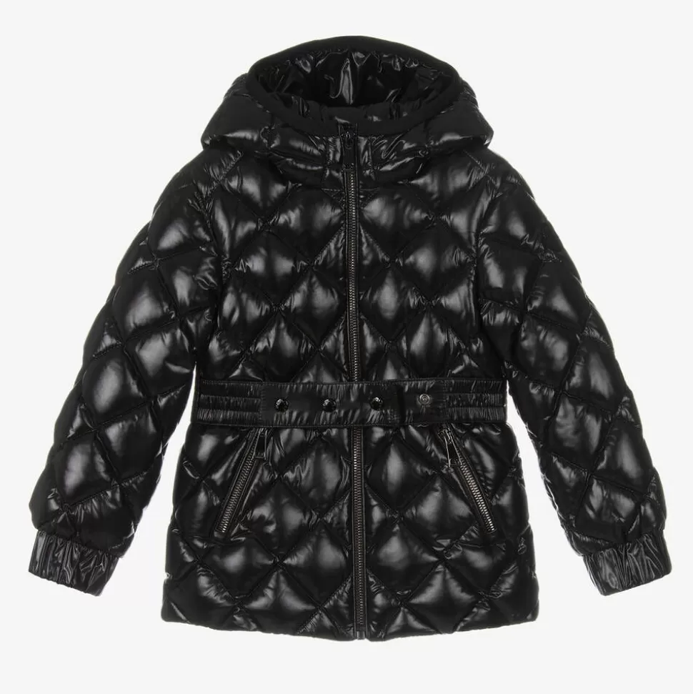 Moncler Enfant Girls Black Belted Down Jacket^ Coats & Jackets