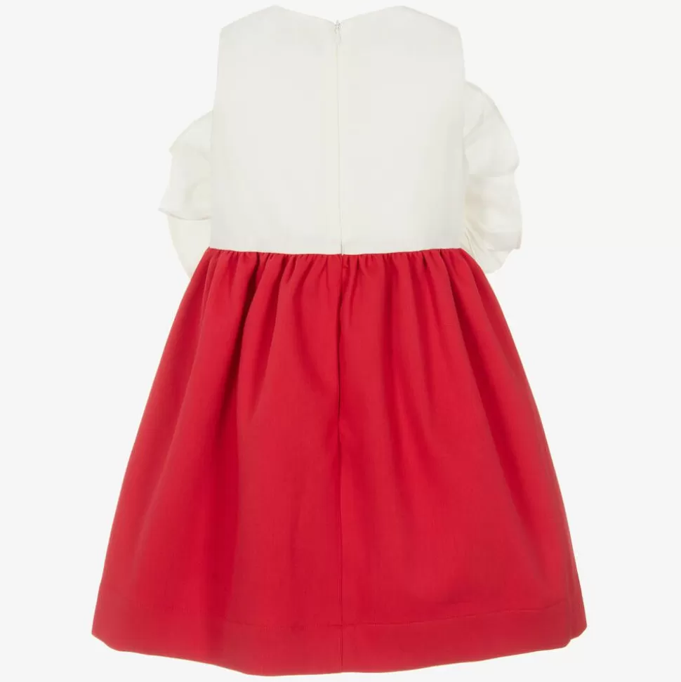 Jessie and James London Girls Ivory & Red Cotton Dress^ Dresses