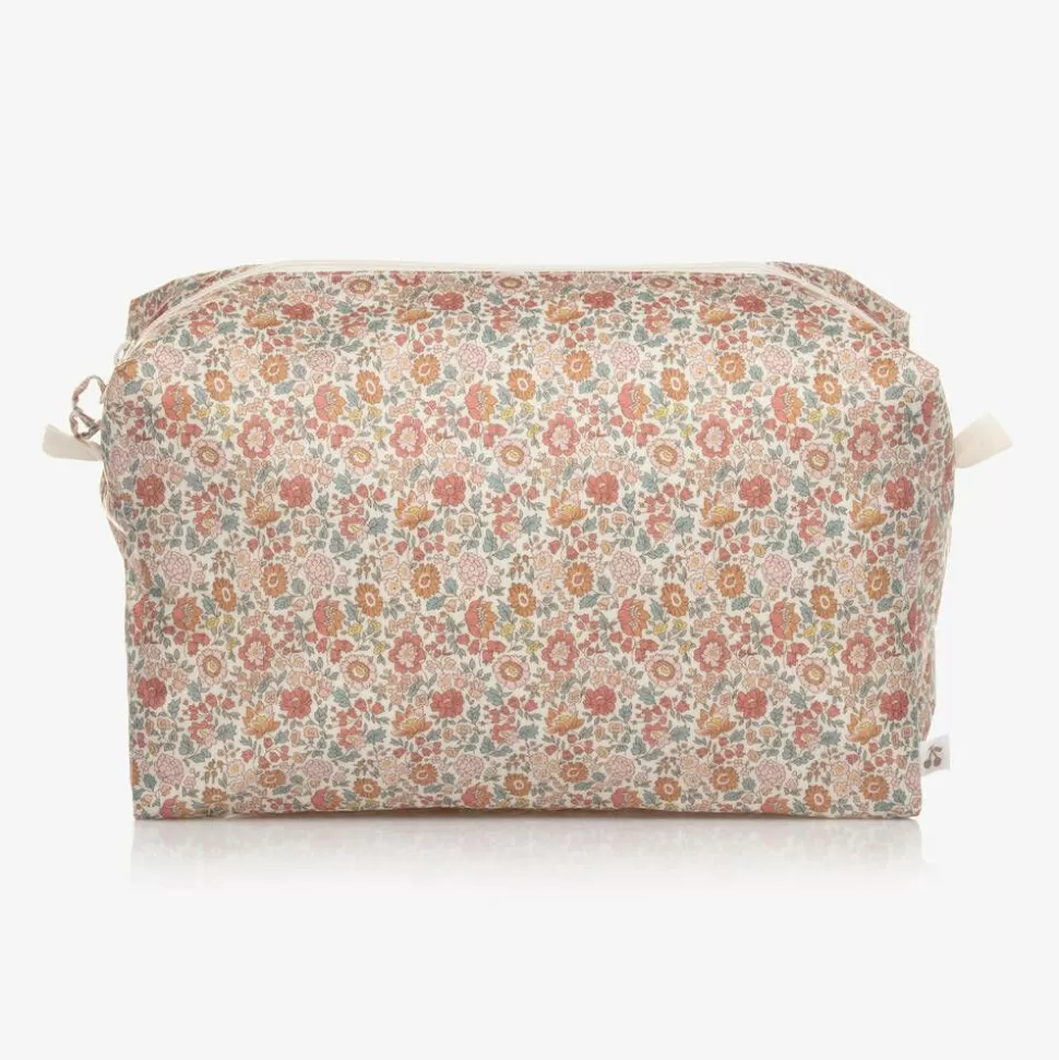 Bonpoint Girls Ivory & Pink Floral Wash Bag (23cm)^ Bags