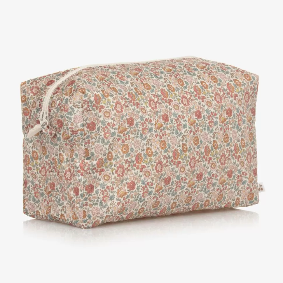 Bonpoint Girls Ivory & Pink Floral Wash Bag (23cm)^ Bags