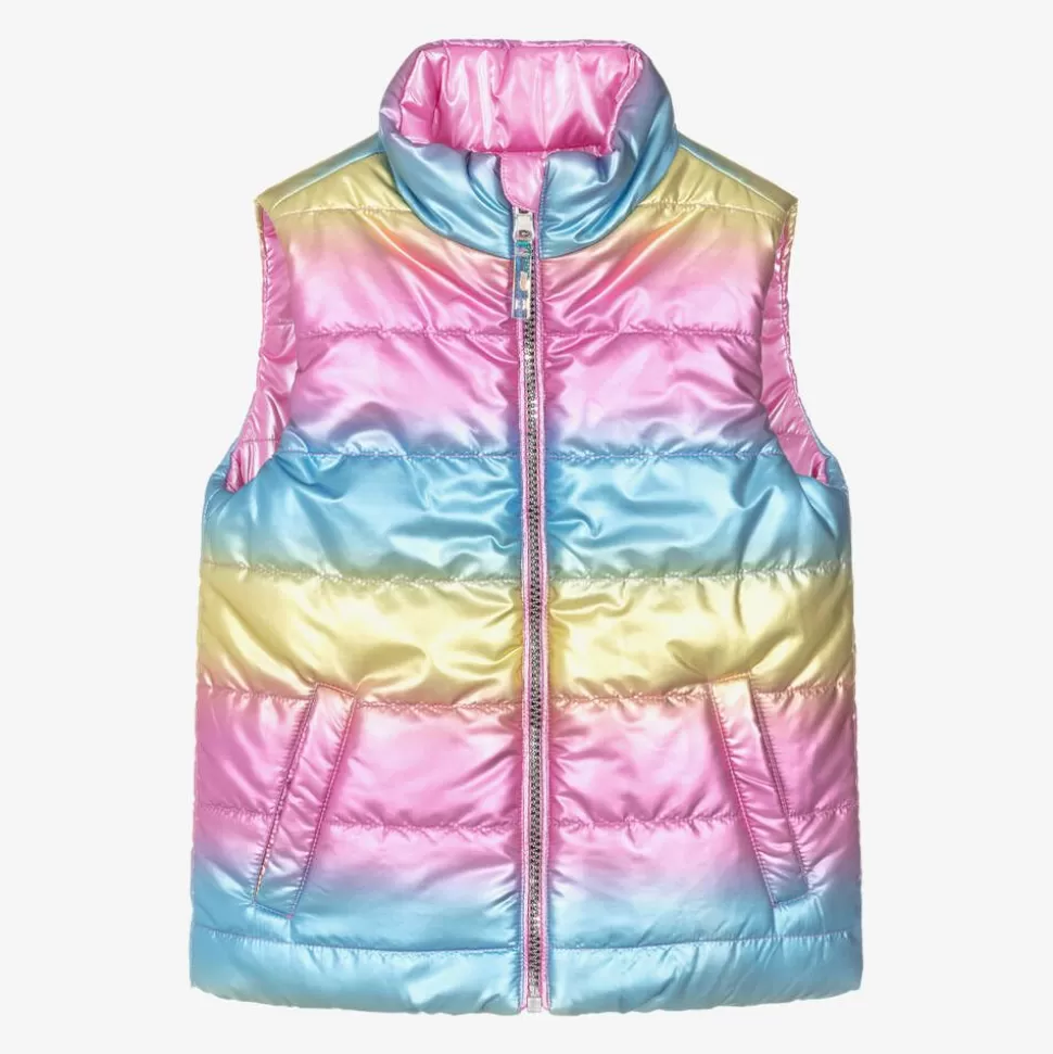 Hatley Girls Pink & Rainbow Reversible Gilet^ Coats & Jackets
