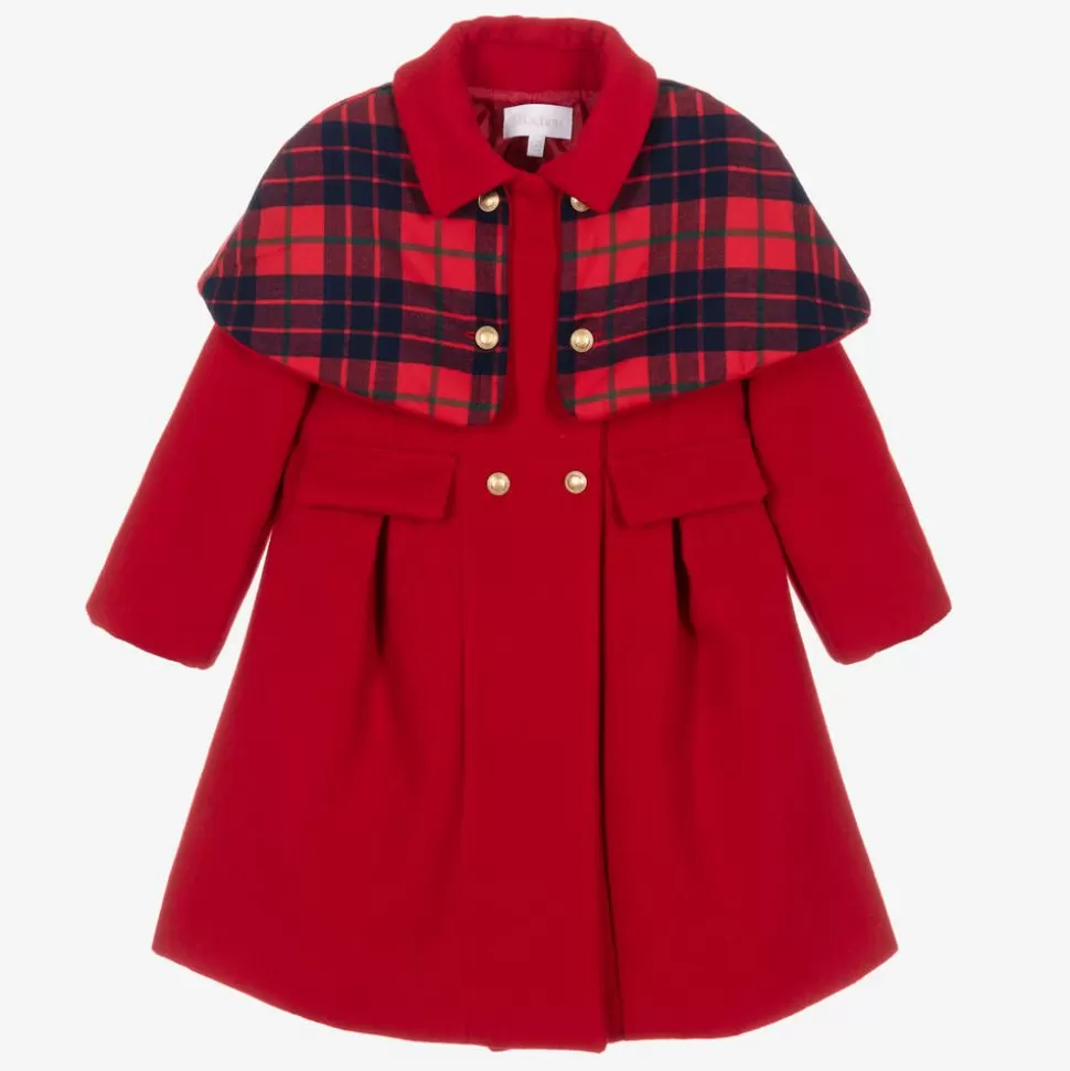 Patachou Girls Red Felted Cape Coat^ Coats & Jackets
