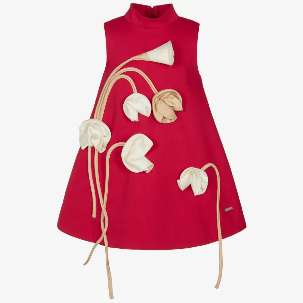 Jessie and James London Girls Red Floral Dress^ Dresses