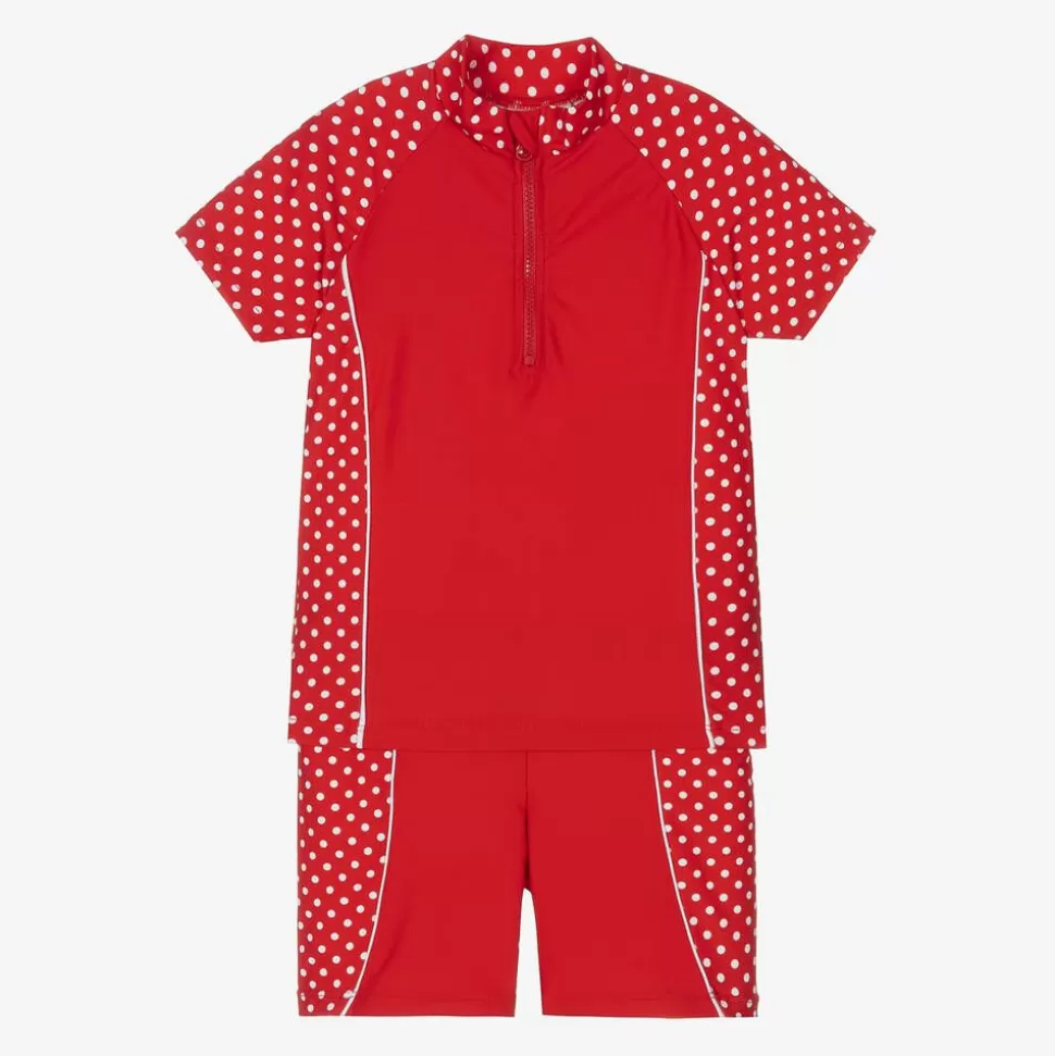 Playshoes Girls Red Polka Swim Set (UPF50+)^ Swimwear