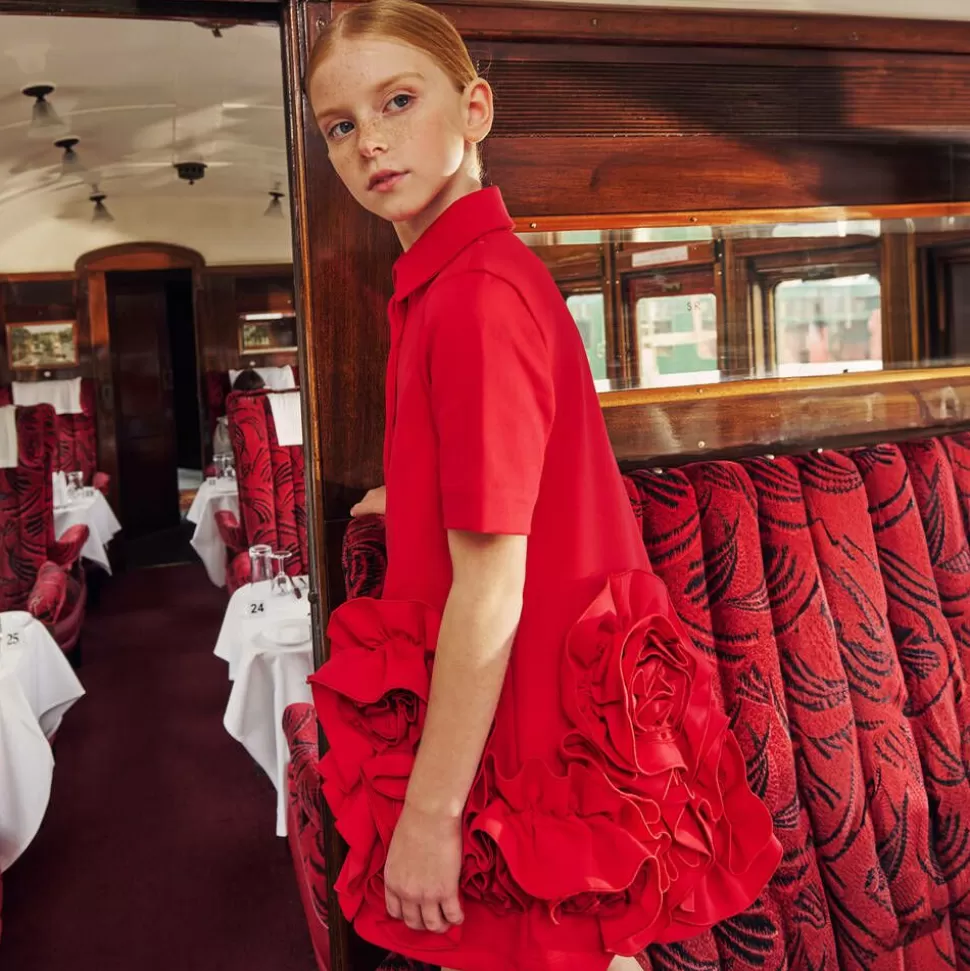 Jessie and James London Girls Red Ruffle Dress^ Dresses