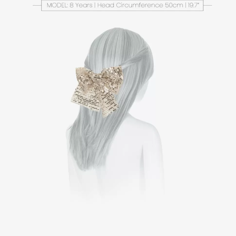 Phi Clothing Girls Silver Sequin Bow Hair Clip (15cm)^ Hair Accessories