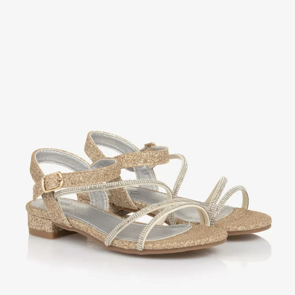 Sevva Girls Sparkly Gold Diamanté Sandals^ Sandals | Sandals